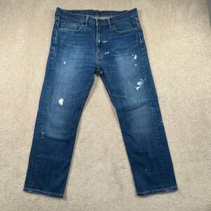 Levi's 505 Jeans Mens 36x29 Blue Denim Medium Wash Mid Rise Regular Fit Outdoor